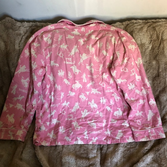 NICK&NORA PJS, VERY RARE, SZ M, HORSE/WESTERN, PINK/WHITE FLANNEL, EUC-NO FLAWS - Picture 8 of 16